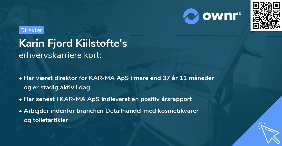 Karin Fjord Kiilstofte's erhvervskarriere kort