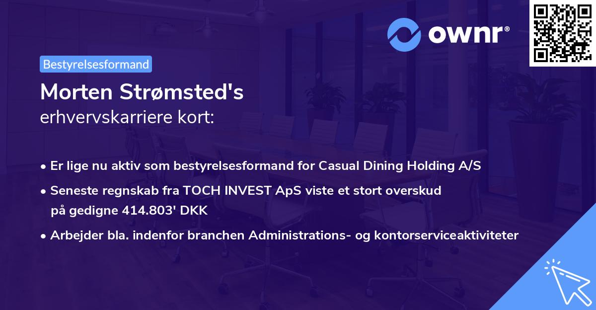 Morten Strømsted's erhvervskarriere kort
