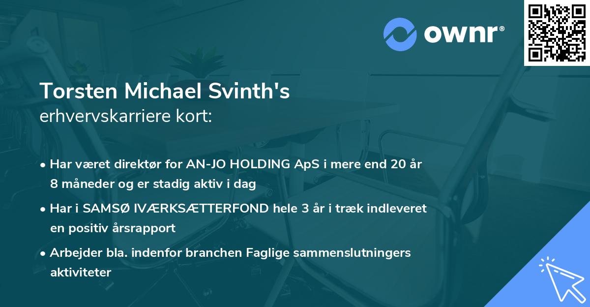 Torsten Michael Svinth's erhvervskarriere kort