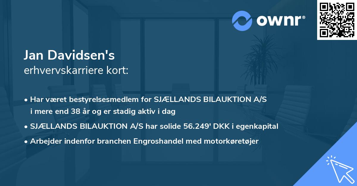 Jan Davidsen's erhvervskarriere kort