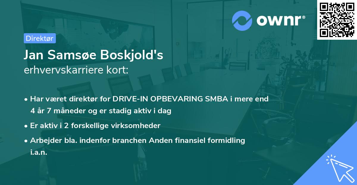 Jan Samsøe Boskjold's erhvervskarriere kort