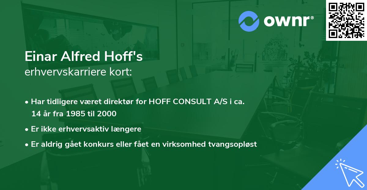 Einar Alfred Hoff's erhvervskarriere kort