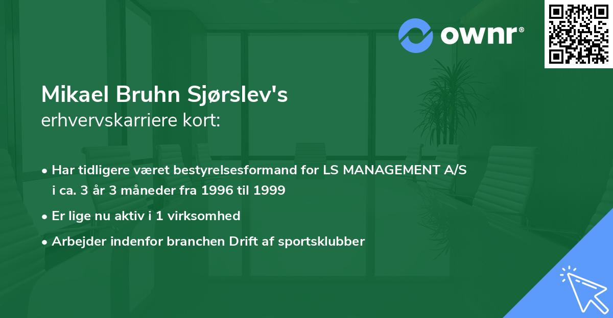 Mikael Bruhn Sjørslev's erhvervskarriere kort