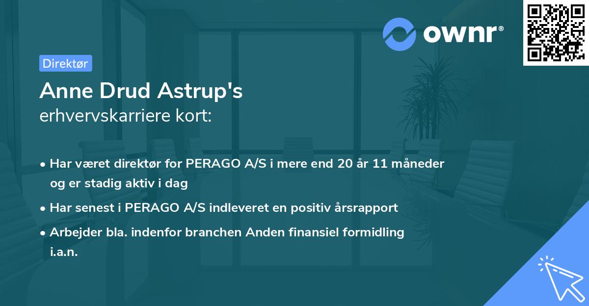 Anne Drud Astrup's erhvervskarriere kort
