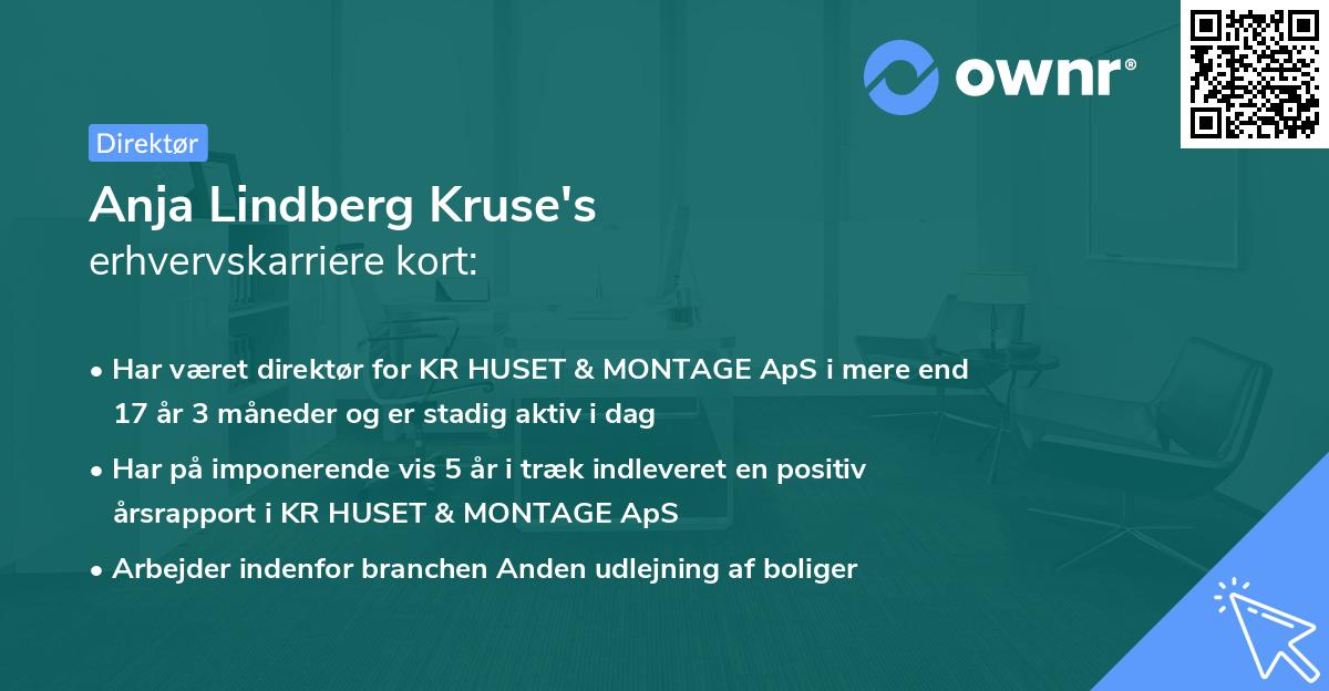 Anja Lindberg Kruse's erhvervskarriere kort