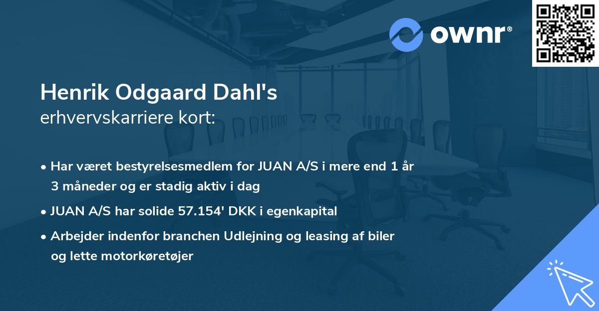 Henrik Odgaard Dahl's erhvervskarriere kort
