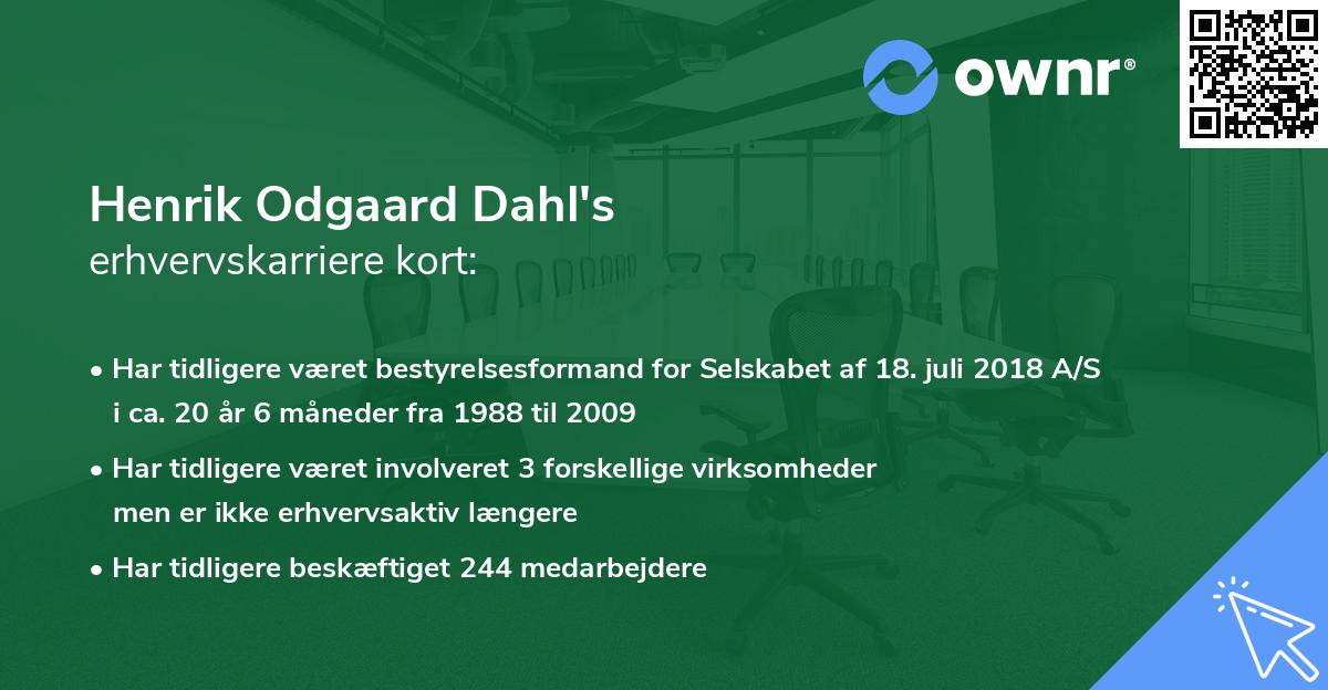 Henrik Odgaard Dahl's erhvervskarriere kort