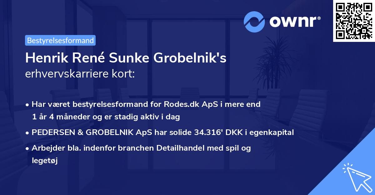 Henrik René Sunke Grobelnik's erhvervskarriere kort