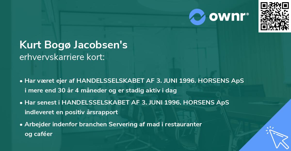 Kurt Bogø Jacobsen's erhvervskarriere kort