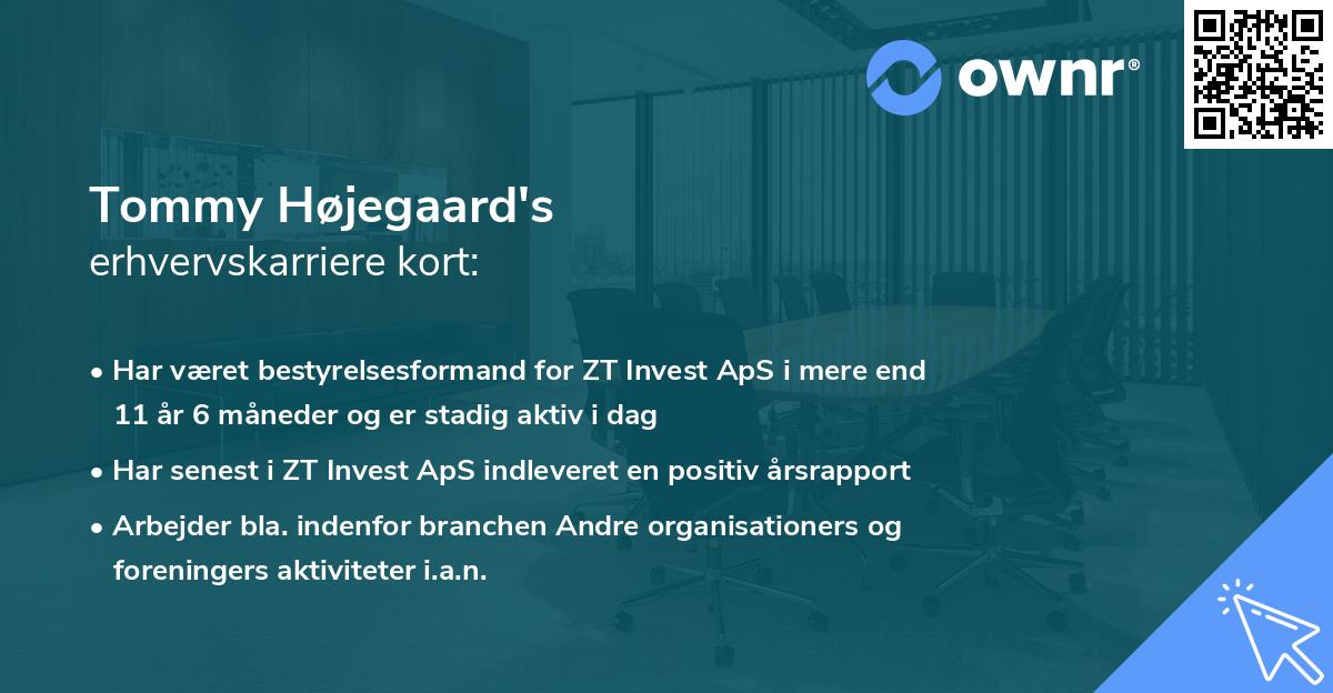 Tommy Højegaard's erhvervskarriere kort