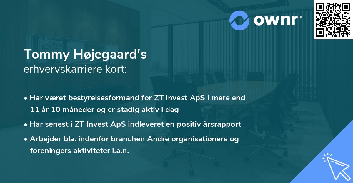 Tommy Højegaard's erhvervskarriere kort