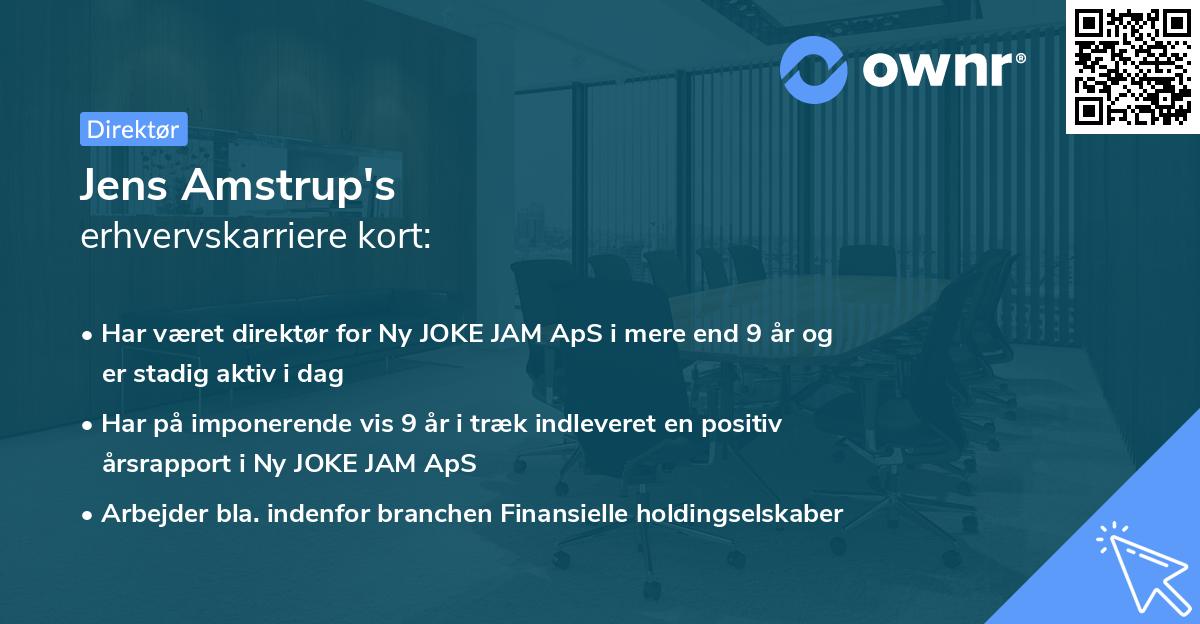 Jens Amstrup's erhvervskarriere kort