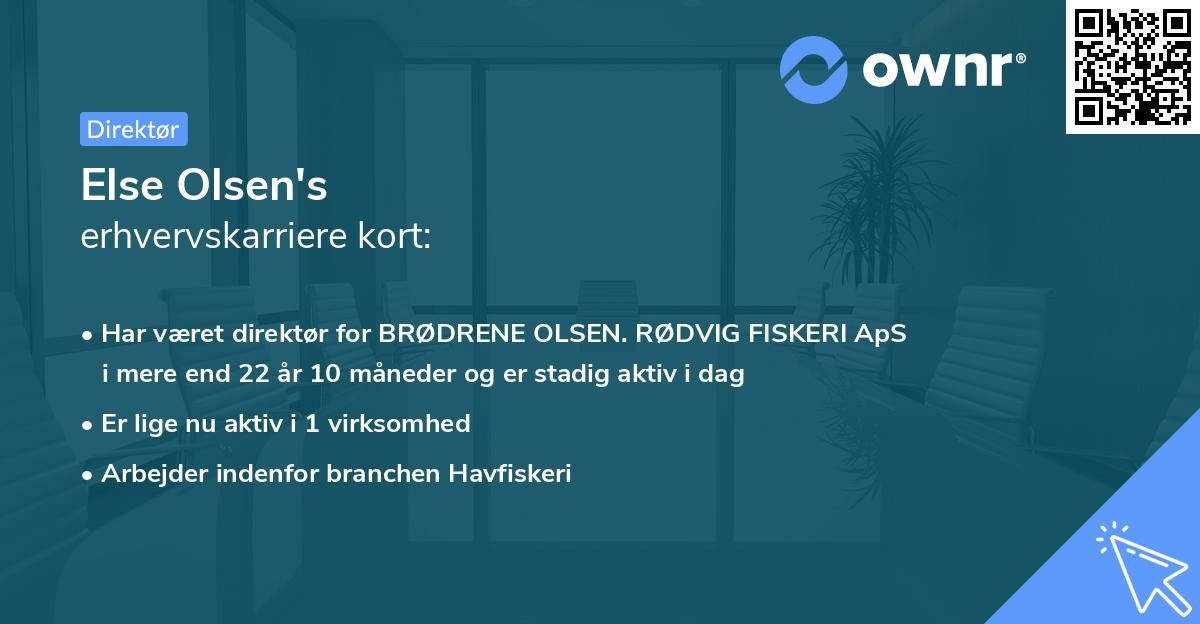 Else Olsen's erhvervskarriere kort