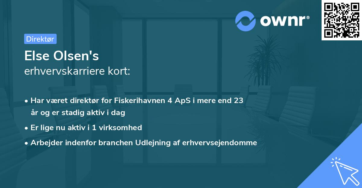 Else Olsen's erhvervskarriere kort