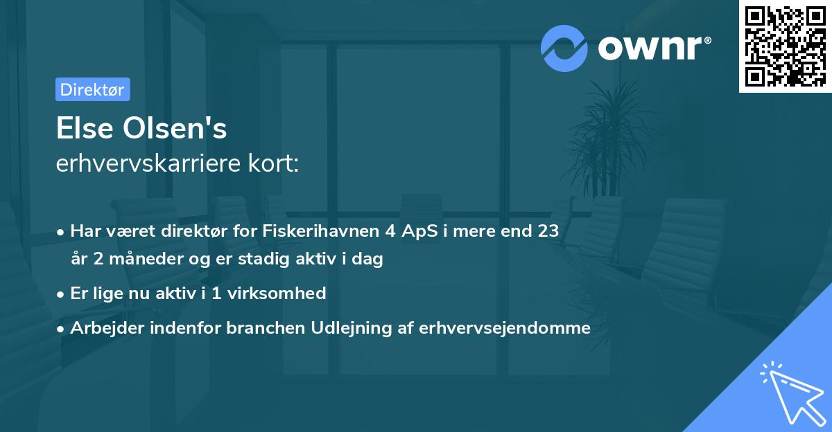 Else Olsen's erhvervskarriere kort