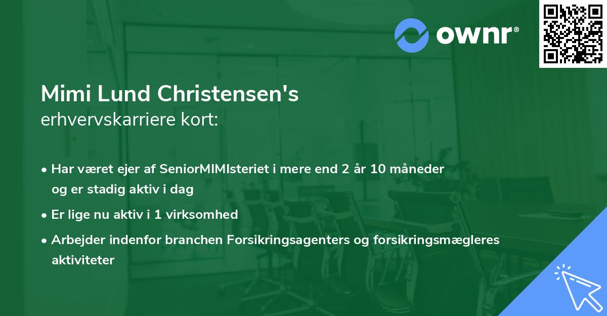 Mimi Lund Christensen's erhvervskarriere kort