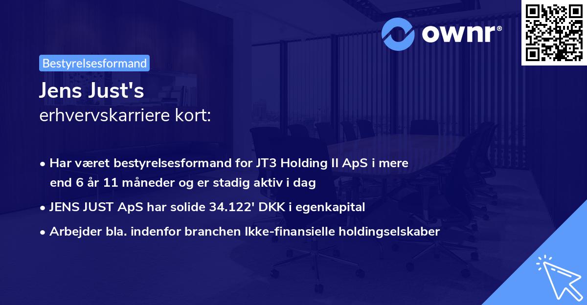 Jens Just's erhvervskarriere kort