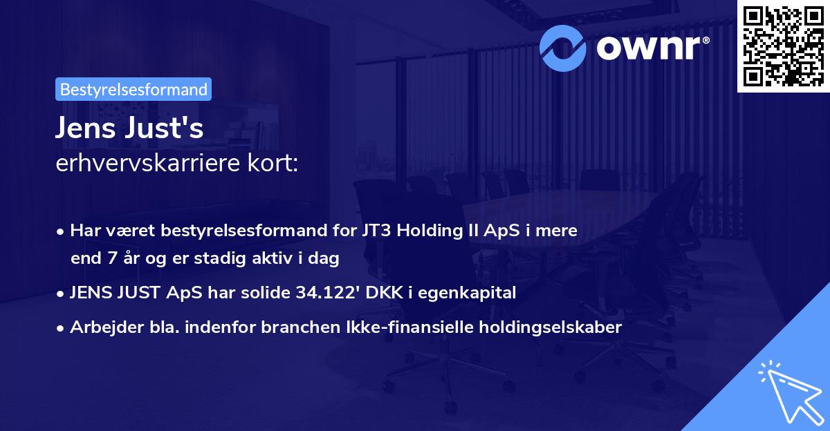 Jens Just's erhvervskarriere kort
