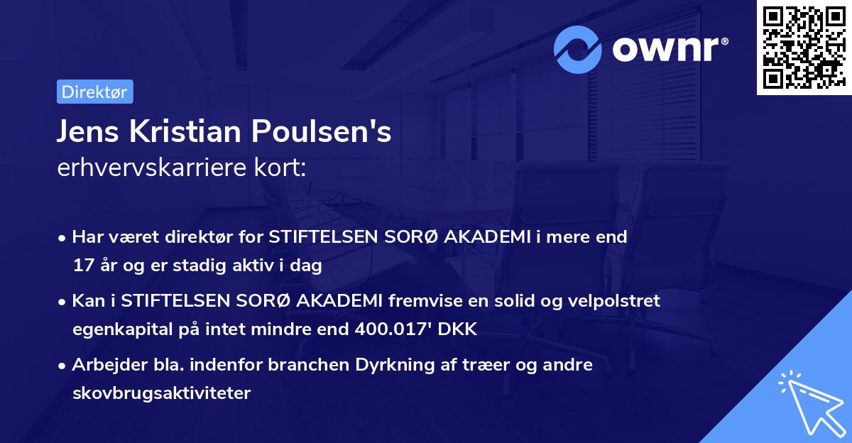 Jens Kristian Poulsen's erhvervskarriere kort