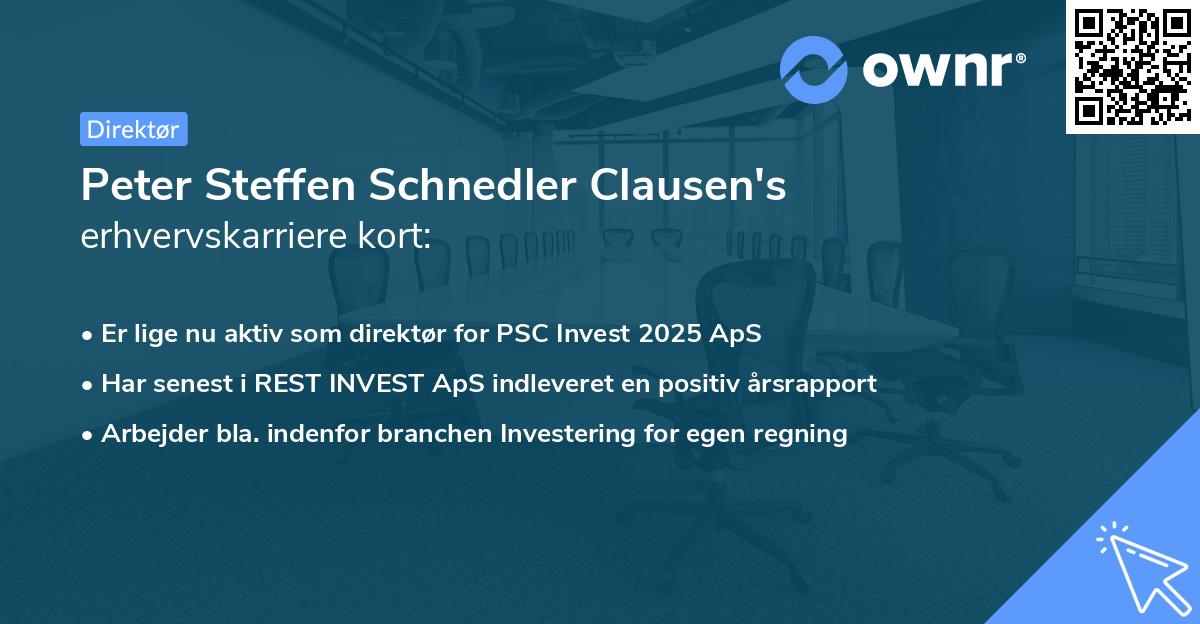 Peter Steffen Schnedler Clausen's erhvervskarriere kort