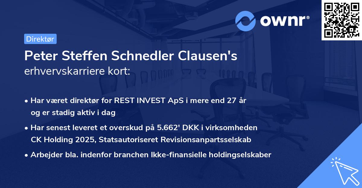 Peter Steffen Schnedler Clausen's erhvervskarriere kort