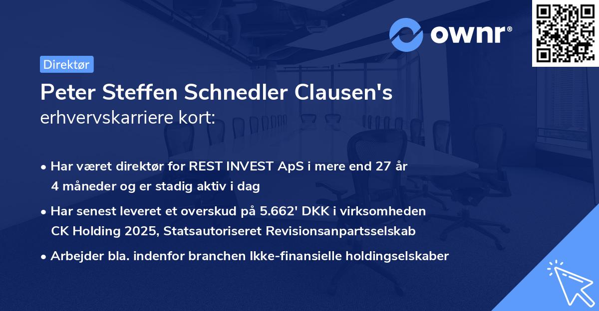 Peter Steffen Schnedler Clausen's erhvervskarriere kort