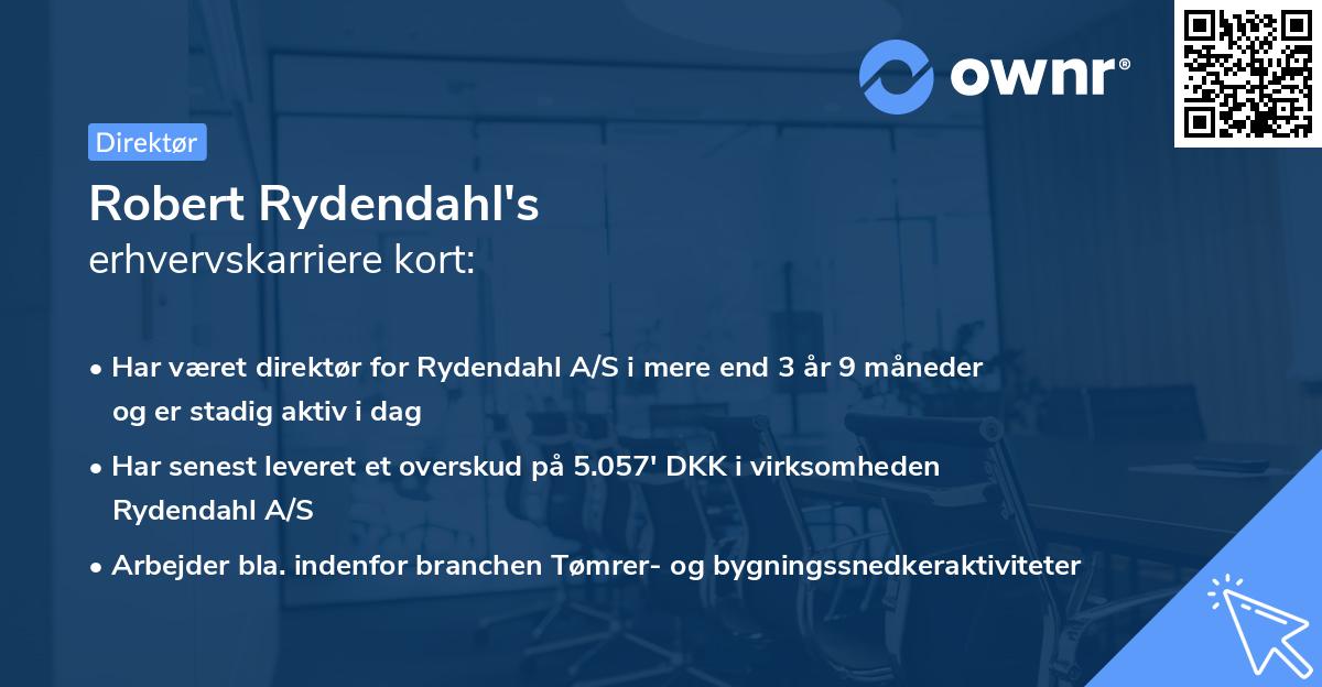 Robert Rydendahl's erhvervskarriere kort