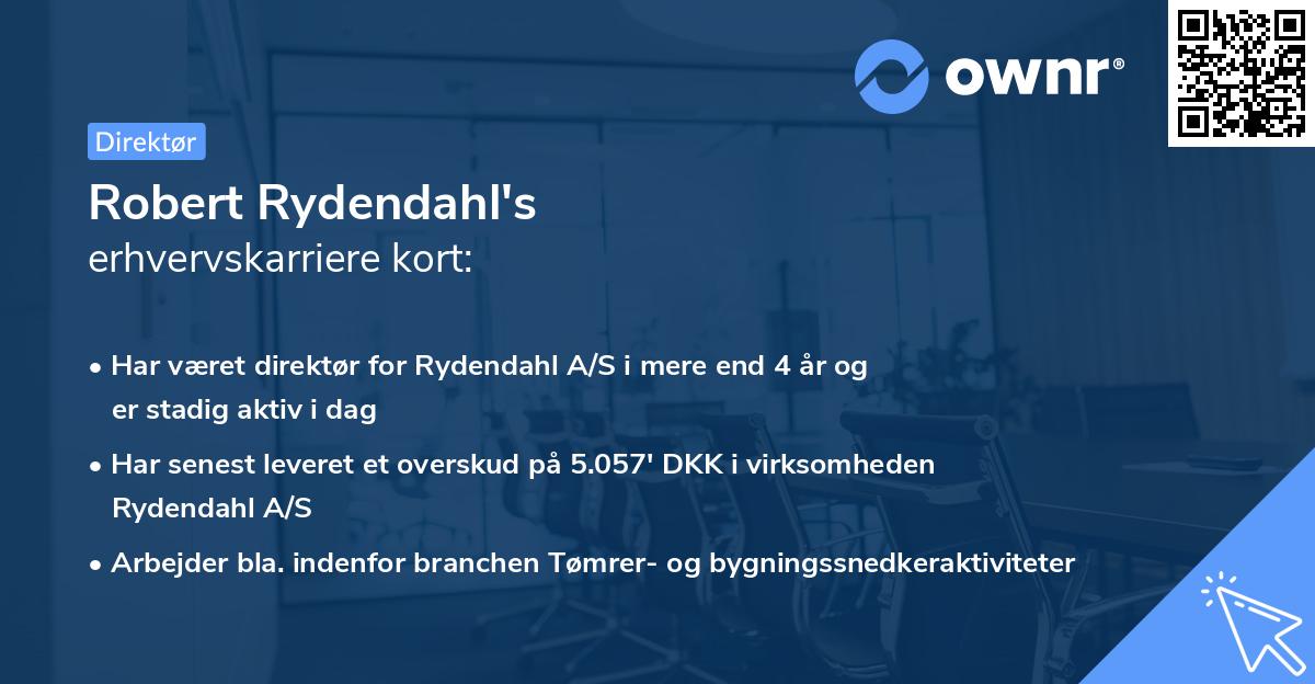 Robert Rydendahl's erhvervskarriere kort