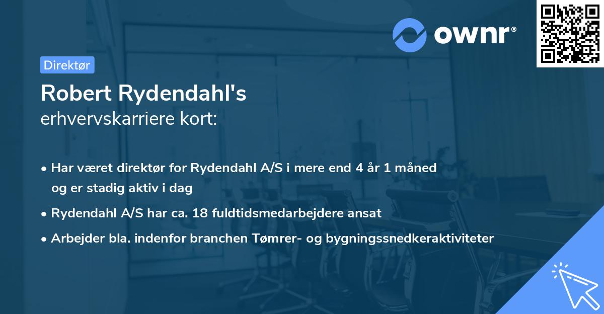 Robert Rydendahl's erhvervskarriere kort