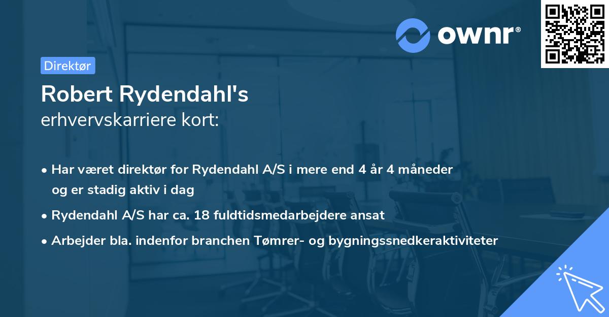Robert Rydendahl's erhvervskarriere kort