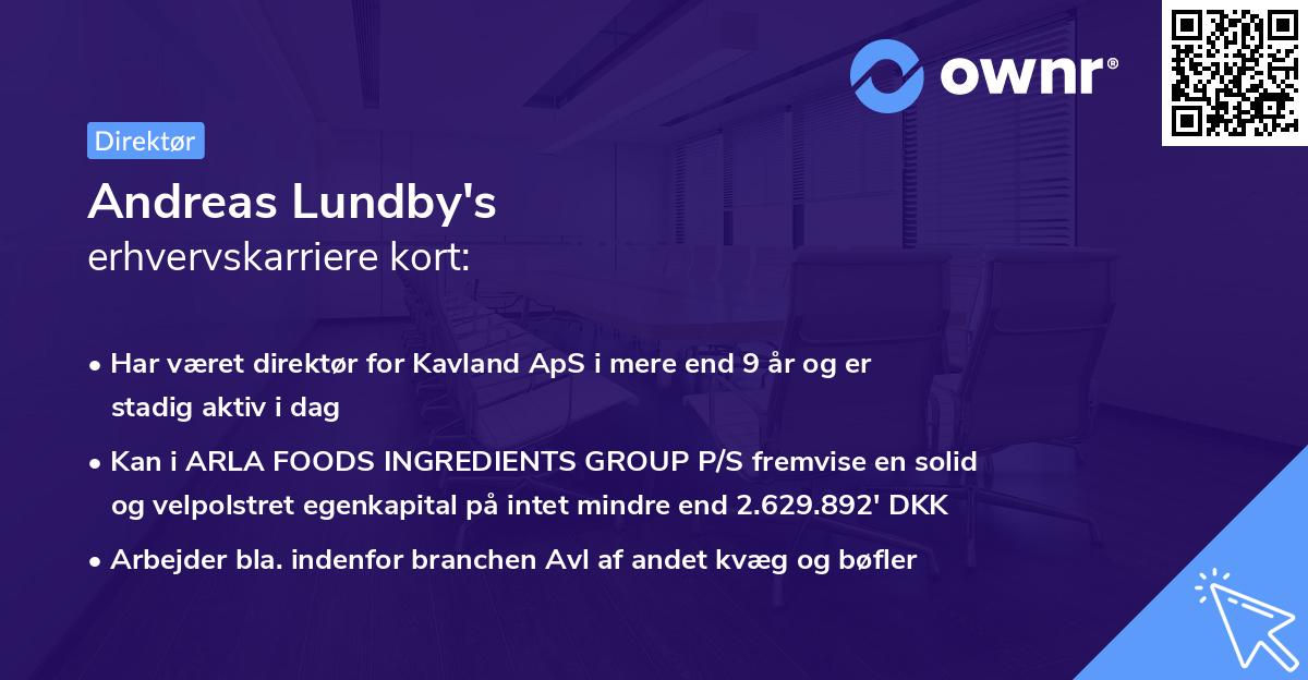 Andreas Lundby's erhvervskarriere kort