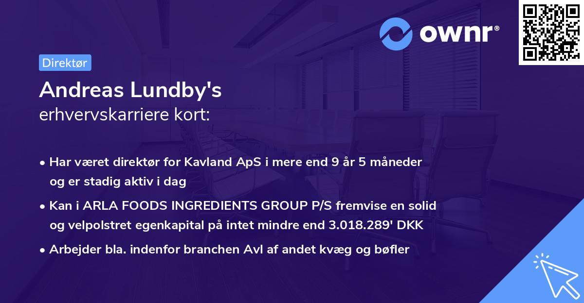 Andreas Lundby's erhvervskarriere kort