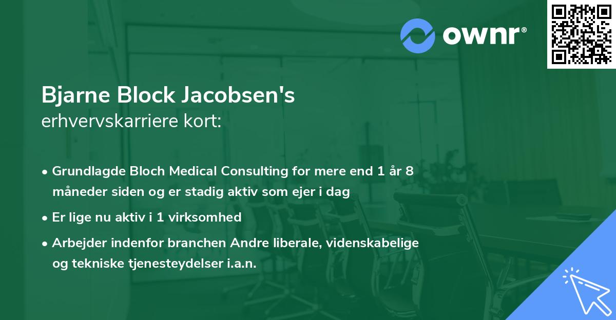 Bjarne Block Jacobsen's erhvervskarriere kort
