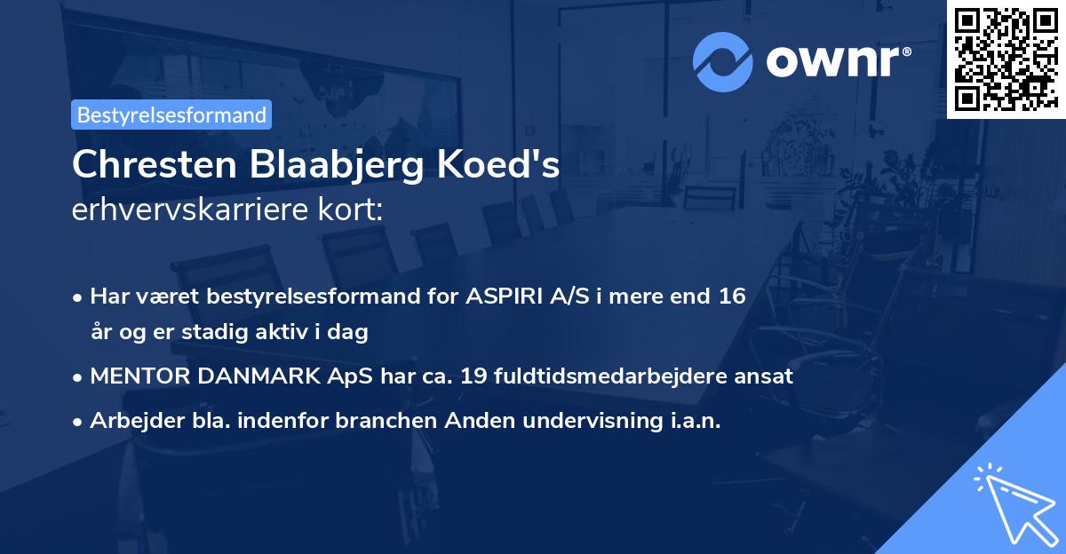 Chresten Blaabjerg Koed's erhvervskarriere kort