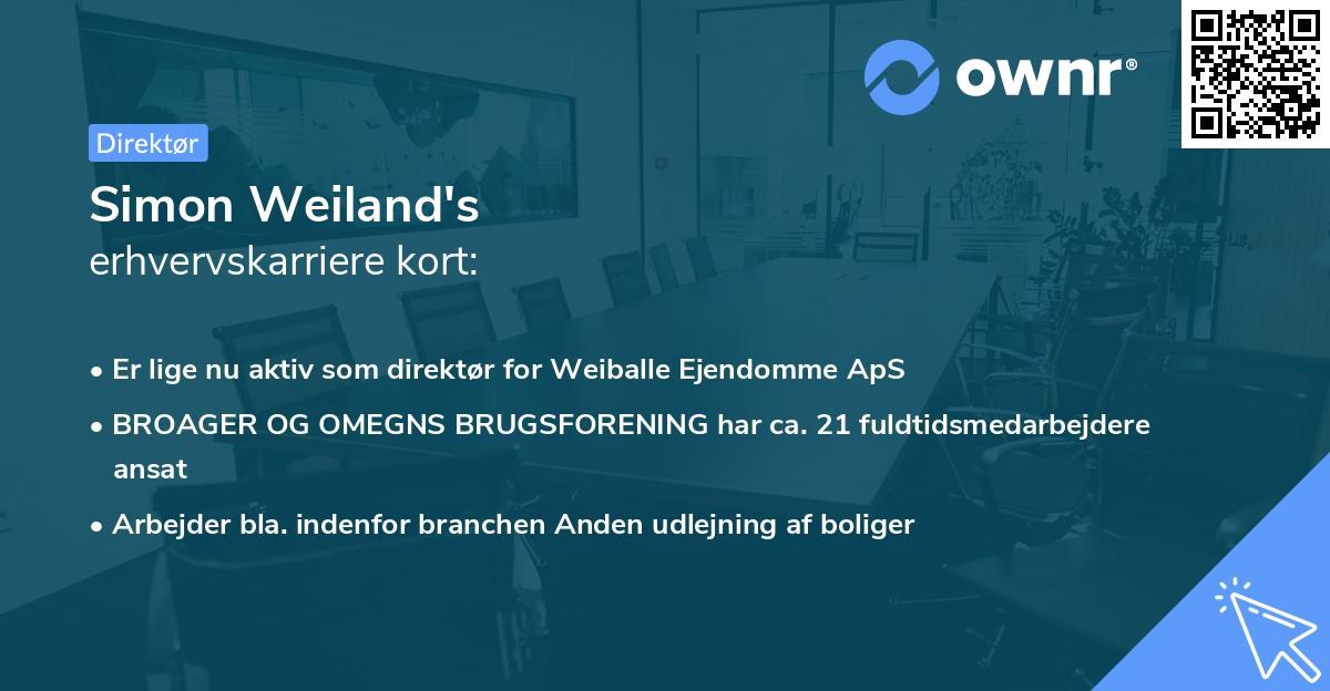 Simon Weiland's erhvervskarriere kort