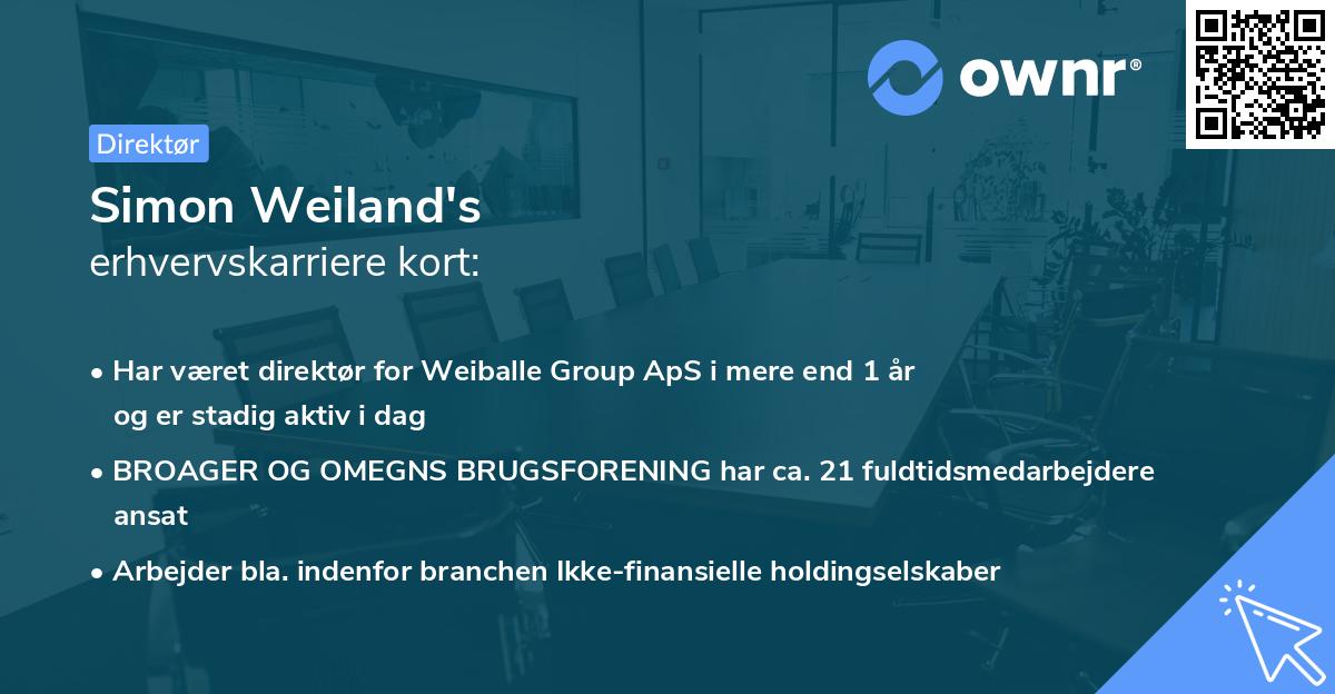 Simon Weiland's erhvervskarriere kort