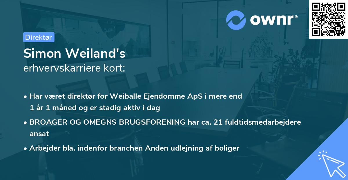 Simon Weiland's erhvervskarriere kort