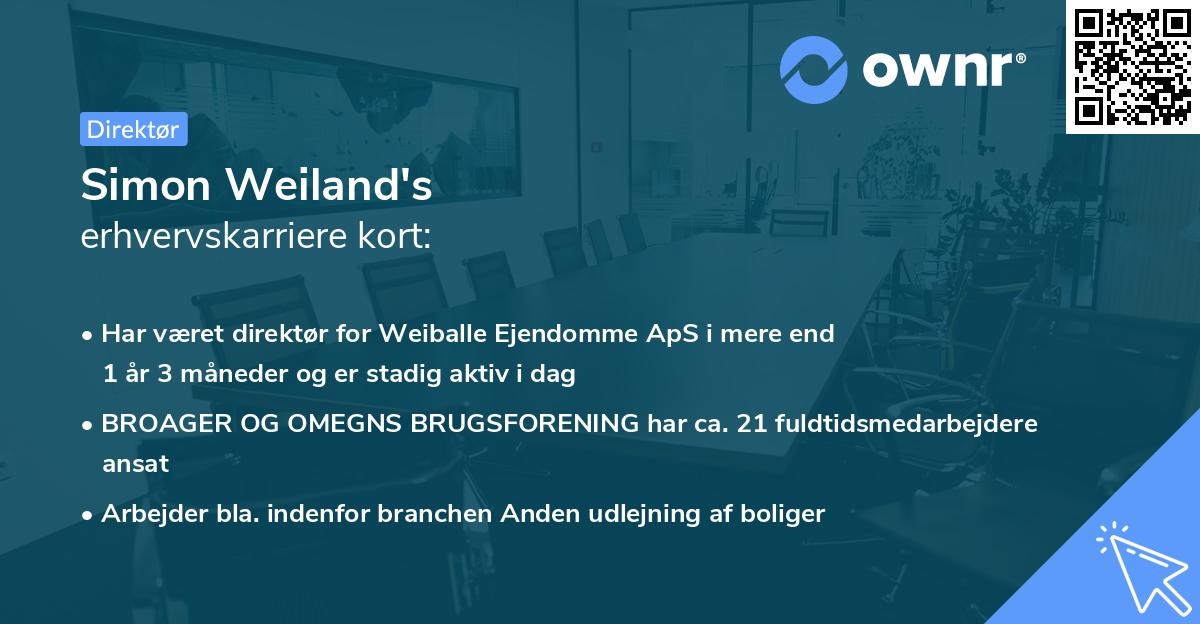 Simon Weiland's erhvervskarriere kort