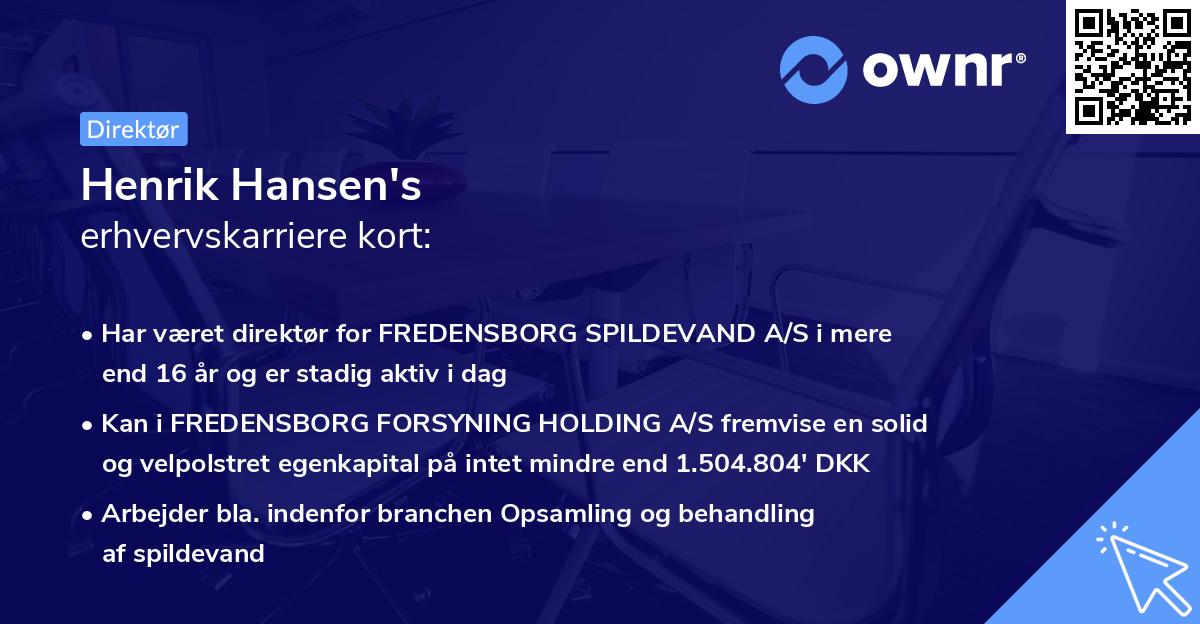 Henrik Hansen's erhvervskarriere kort