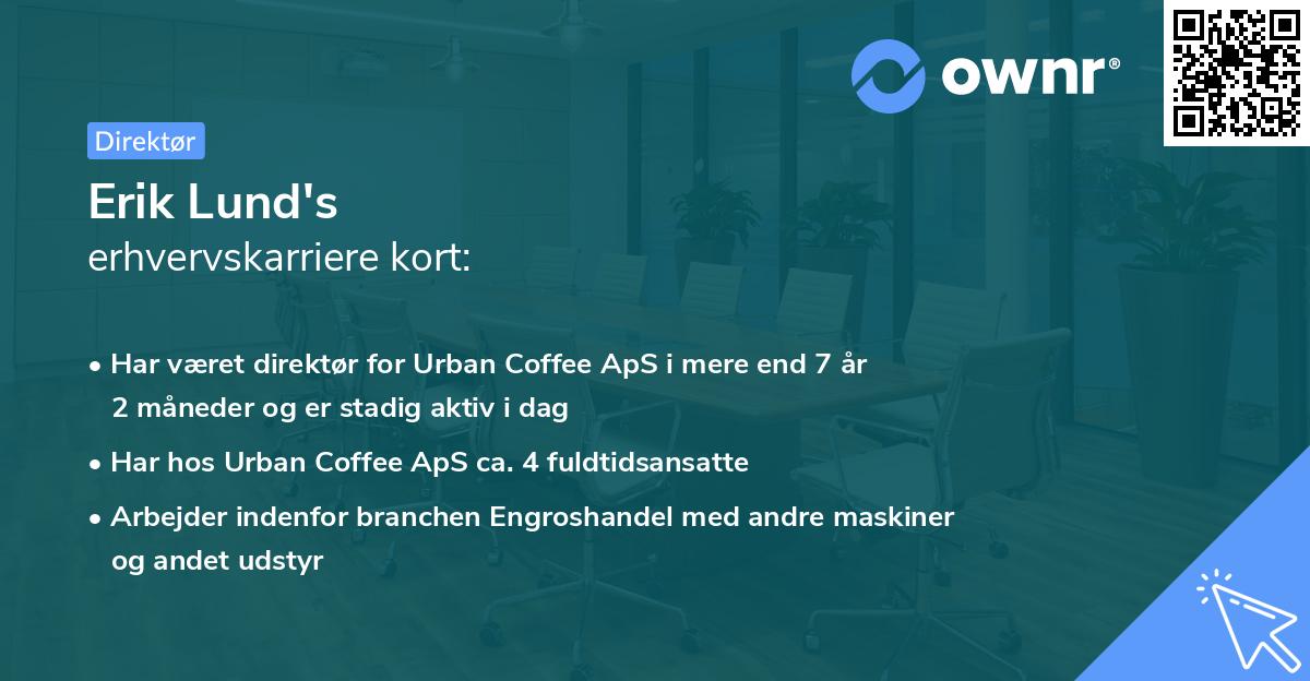 Erik Lund's erhvervskarriere kort