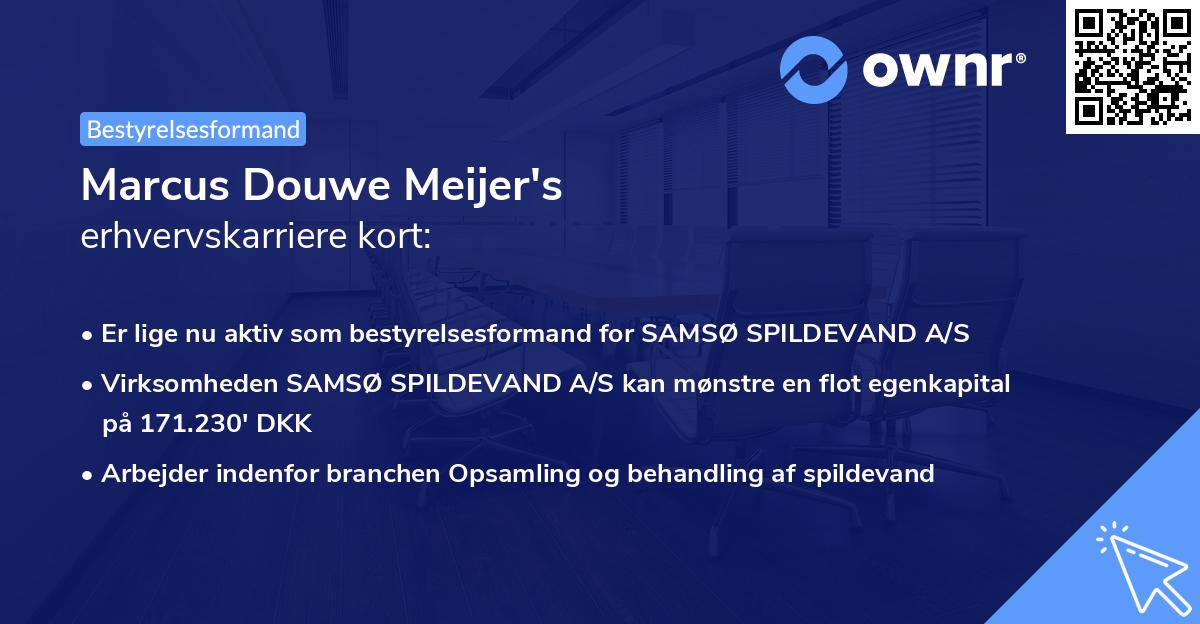 Marcus Douwe Meijer's erhvervskarriere kort