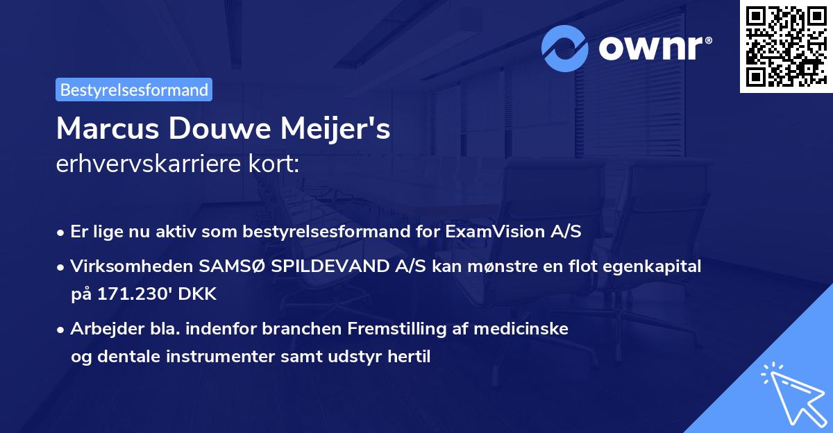 Marcus Douwe Meijer's erhvervskarriere kort
