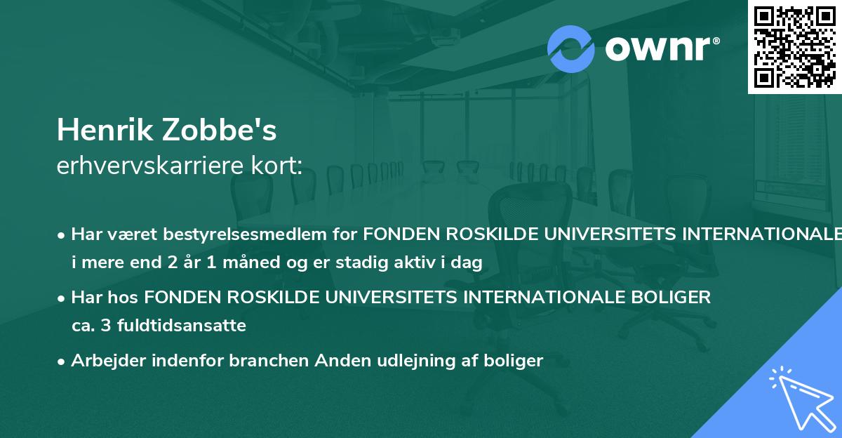 Henrik Zobbe's erhvervskarriere kort