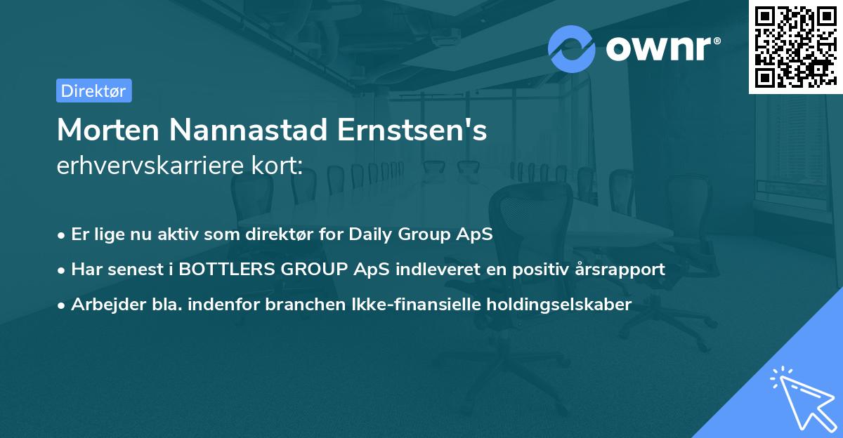 Morten Nannastad Ernstsen's erhvervskarriere kort