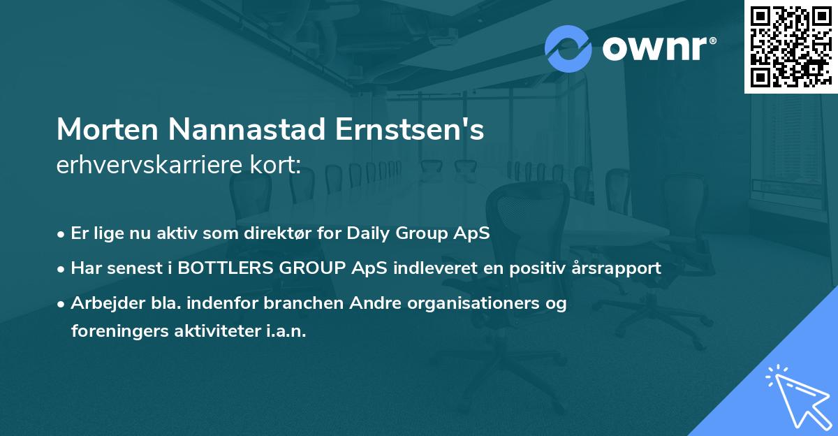 Morten Nannastad Ernstsen's erhvervskarriere kort
