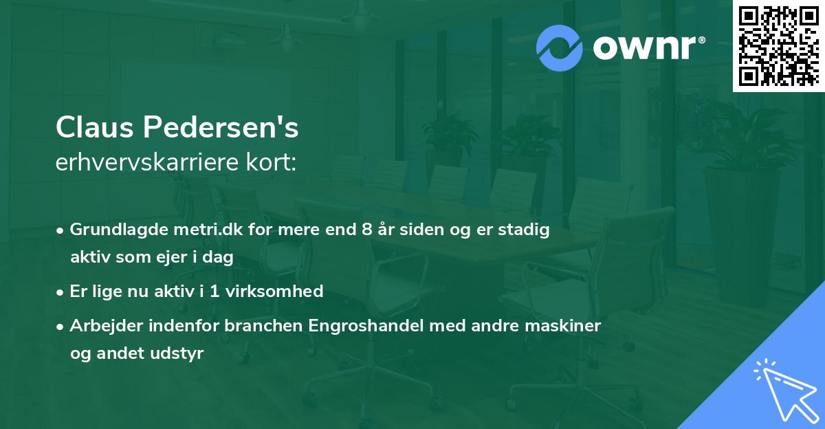 Claus Pedersen's erhvervskarriere kort
