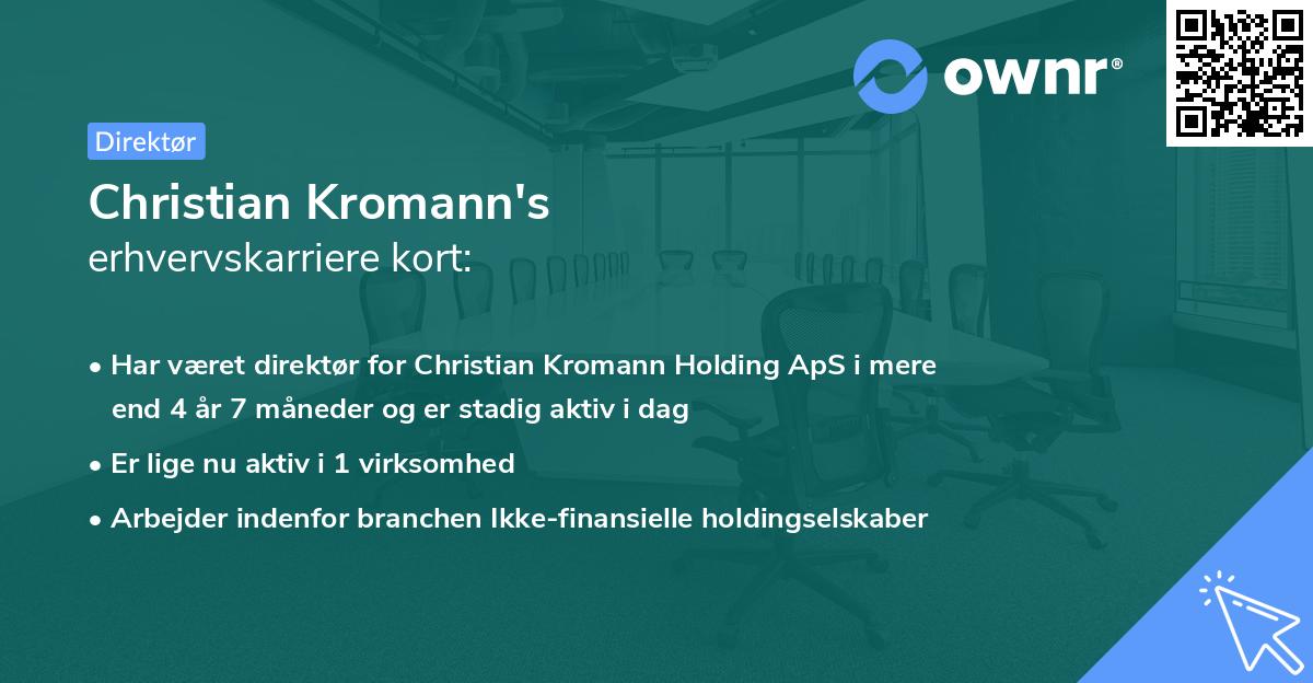 Christian Kromann's erhvervskarriere kort