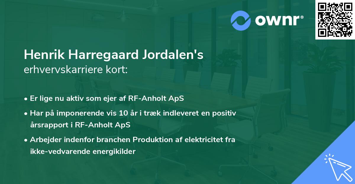 Henrik Harregaard Jordalen's erhvervskarriere kort