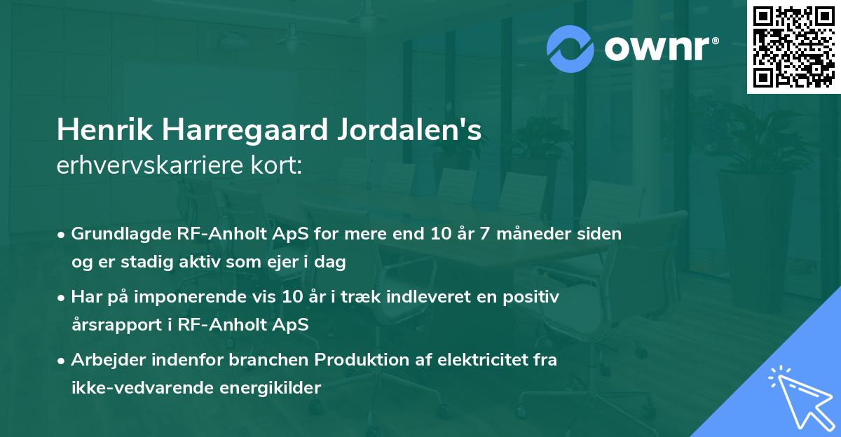 Henrik Harregaard Jordalen's erhvervskarriere kort