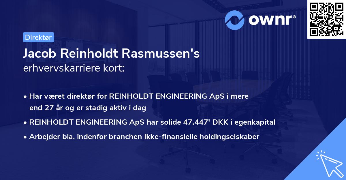Jacob Reinholdt Rasmussen's erhvervskarriere kort